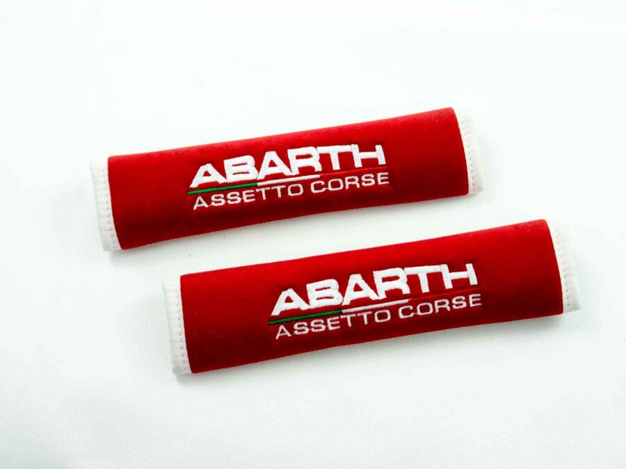 Abarth Assetto Corse Gurtpolster rot weiß
