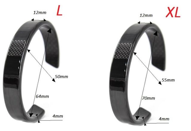 Armband Carbon schwarz 60mm