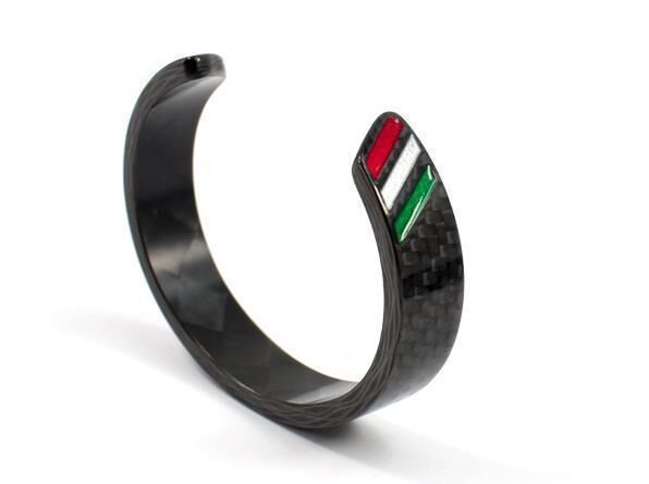 Armband Carbon schwarz Italian stripe 64mm
