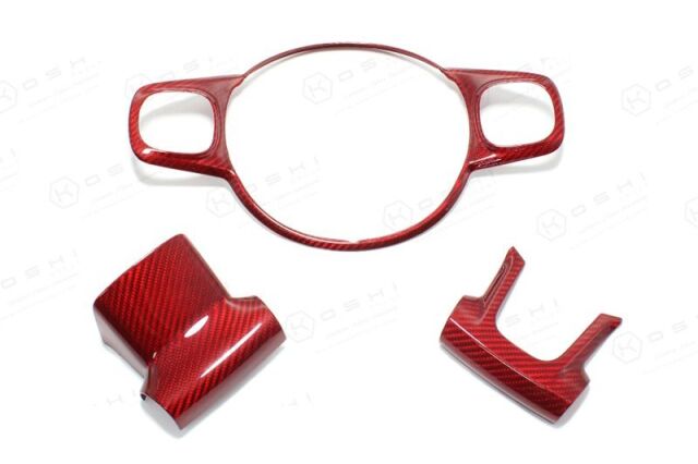 Abarth 595 Lenkradcover rot Carbon