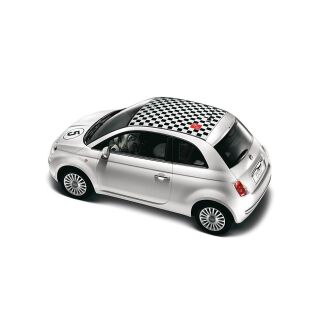 Fiat 500 Design-Set Schachbrettmuster weiß MOPAR Originalzubehör