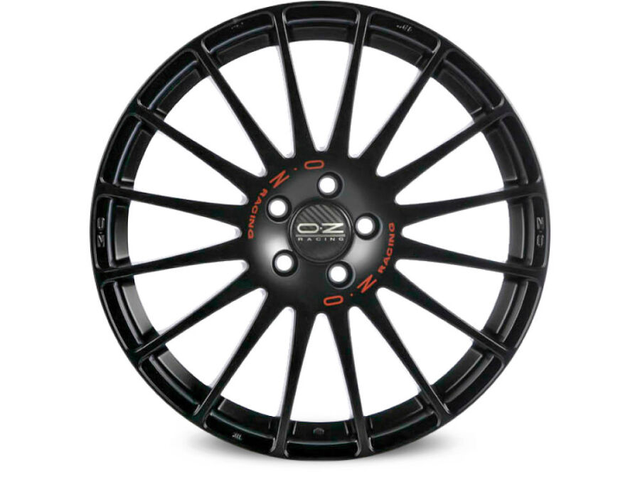 SUPERTURISMO GT Alufelge 7x18 ET39 Matt Black Red Lettering