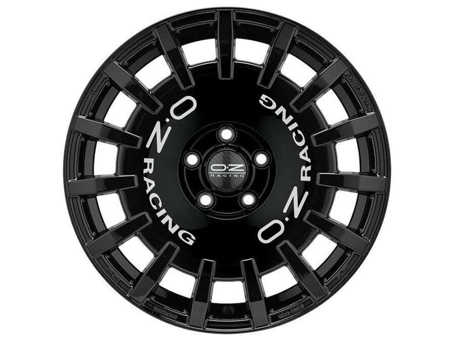 RALLY RACING Alufelge 7x17 ET35 Gloss Black Silver Lettering