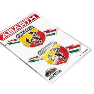 Abarth Blitz Logo Aufkleber Tricolore 2er Set Original Merchandising