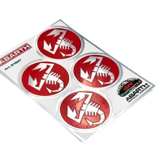 Abarth Skorpion Aufkleber 4er Set rot Original Merchandising