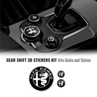Alfa Romeo Giulia Stelvio 3D Aufkleber Logo schwarz 3er Set Original Merchandising