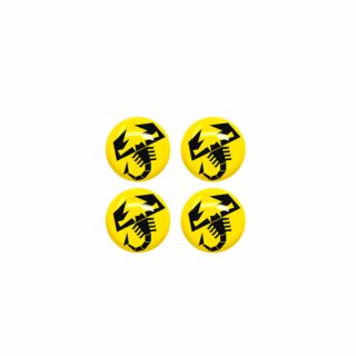 Abarth Skorpion 3D Aufkleber 4er Set gelb Original Merchandising