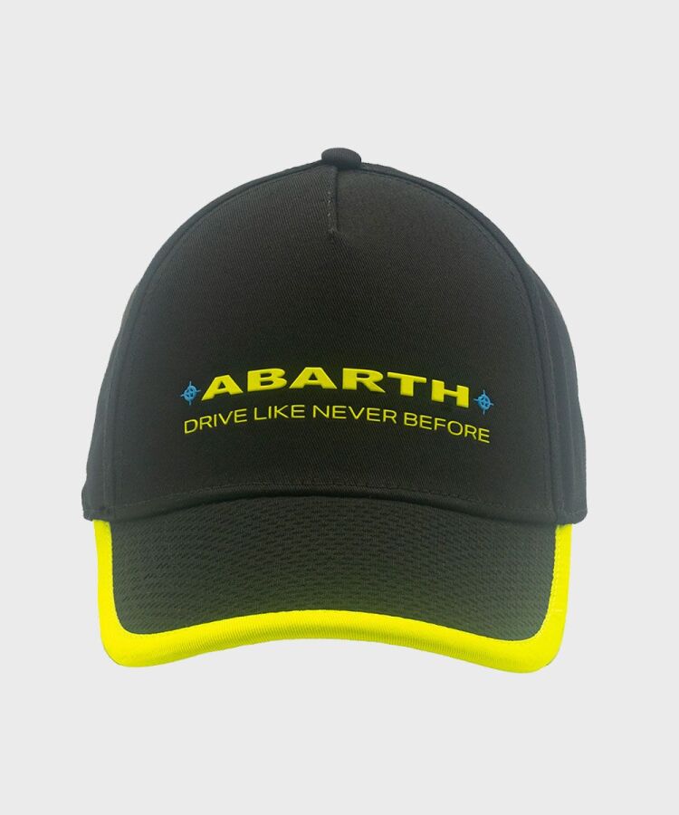 Abarth Baseball Cap Schriftzug schwarz gelb Original Merchandising