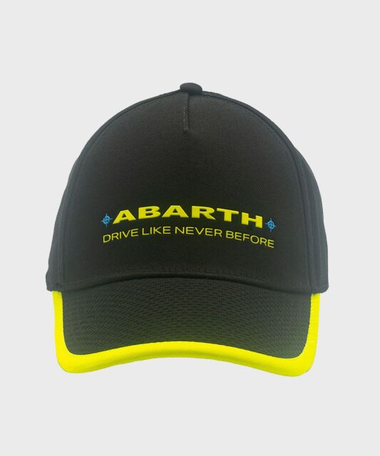 Abarth Baseball Cap Schriftzug schwarz gelb Original...
