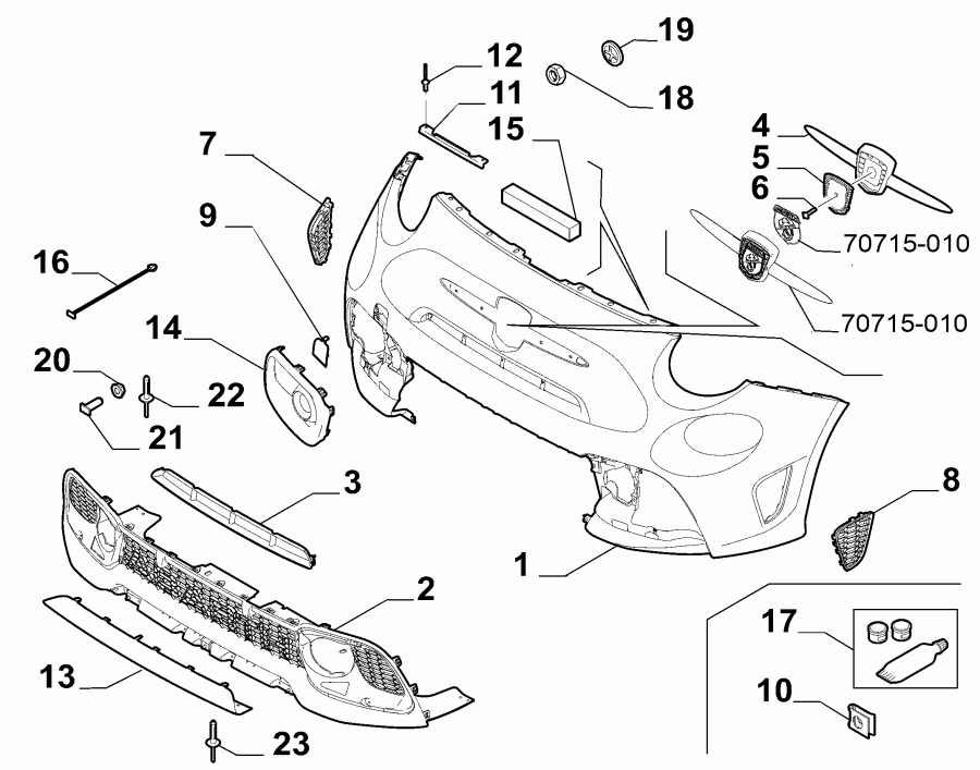 Abarth 595 Nebelscheinwerferblende Originalzubehör
