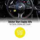 Abarth Alfa Romeo Startknopf Aufkleber gelb...