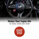 Abarth Alfa Romeo Startknopf Aufkleber rot...