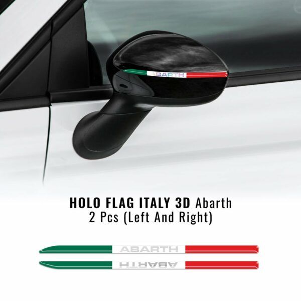 Abarth 500 595 Punto Spiegelaufkleber 3D Tricolore...