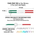 Abarth 500 595 Punto Spiegelaufkleber 3D Tricolore Originalzubehör