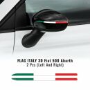 Abarth Alfa Romeo Fiat Spiegelaufkleber 3D Tricolore...
