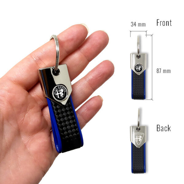 Alfa Romeo Schlüsselanhänger blau Carbonlook...