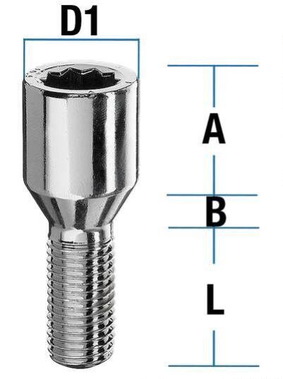 M14x1,5 Sternschraube Kegelbund silber verzinkt