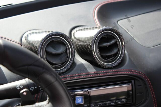 Alfa Romeo 4C Lüftungsdüsen Leder Armaturenbrett Cover schwarz Carbon matt Carbon