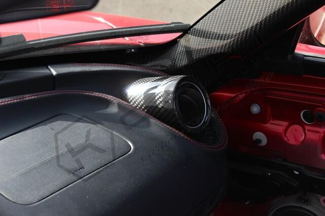 Alfa Romeo 4C Lüftungsdüsen Leder Armaturenbrett Cover schwarz Carbon matt Carbon