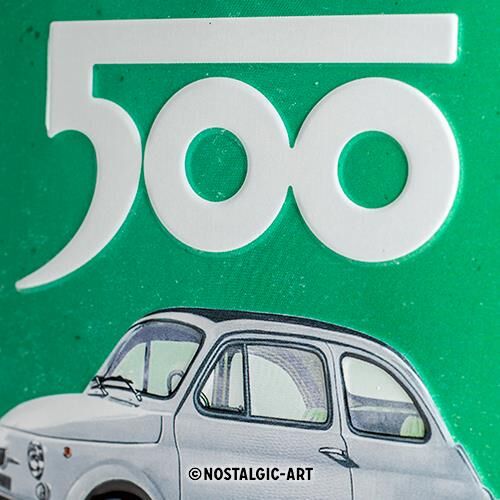 Fiat 500 Italian Blechschild 15x20cm Original Merchandising