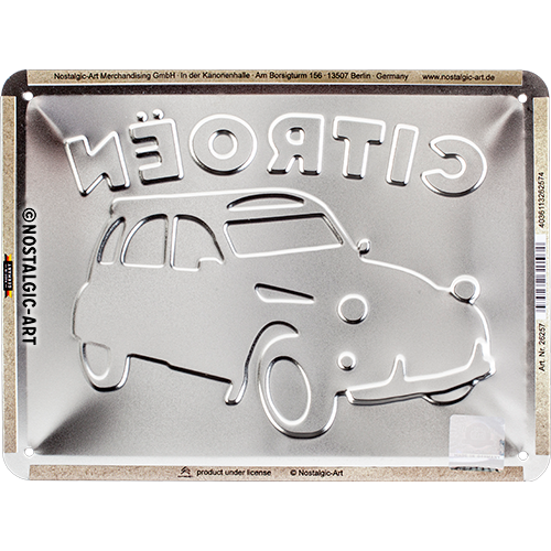 Citroen 2CV Blechschild 15x20cm Original Merchandising