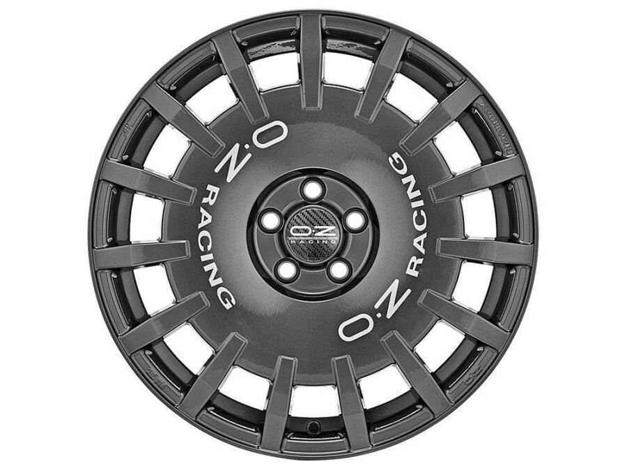 RALLY RACING Alufelge 8x18 ET45 Dark Graphite Silver Lettering
