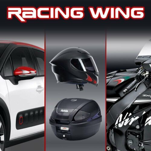 Aufkleber 3D Racing Wings Carbonstruktur Original Merchandising