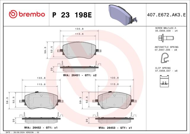 Abarth 500e Beyond EV Bremsbeläge vorne