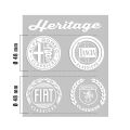 Aufkleber Set Heritage Alfa Romeo Lancia Fiat Abarth weiß