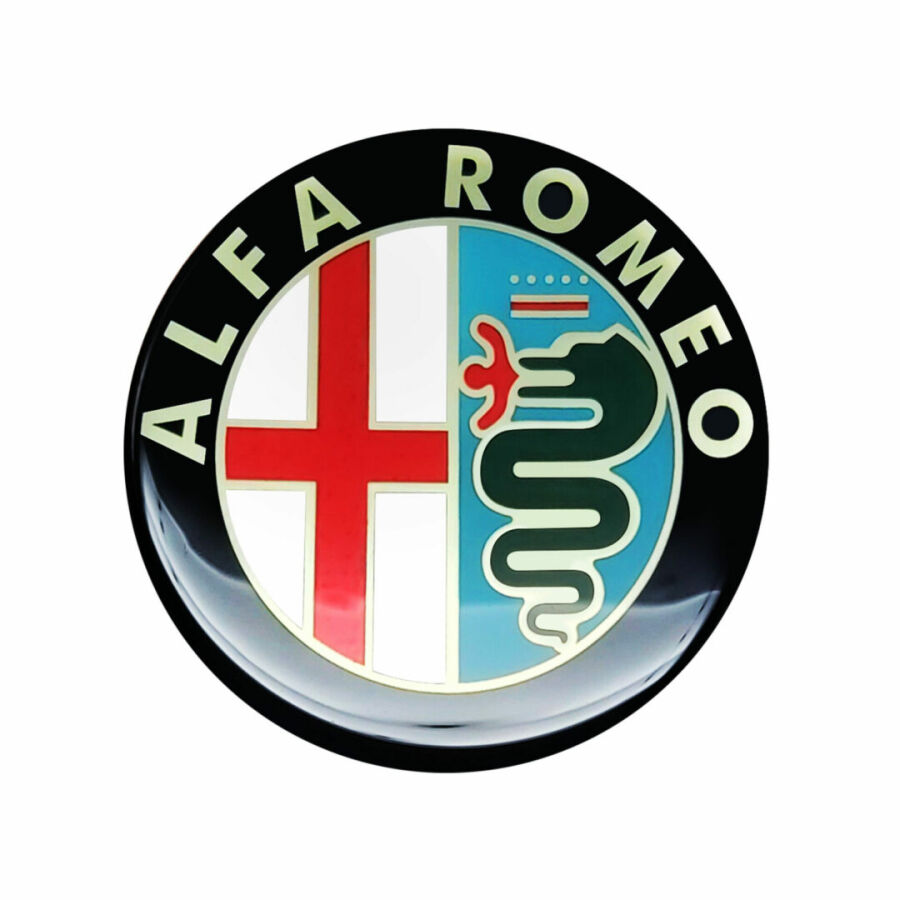 Alfa Romeo 3D Aufkleber Logo Retro rund Original Merchandising