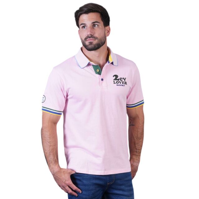 Citroen 2CV Ruckfield Poloshirt rosa Original Merchandising